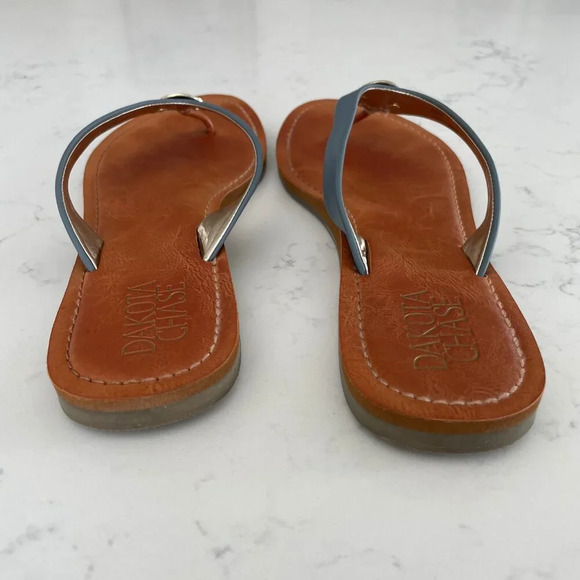 Dakota Chase Somana Casual Flip Flop Sandals w Metal Accent Blue Grey Sz 9.5M - Picture 8 of 10